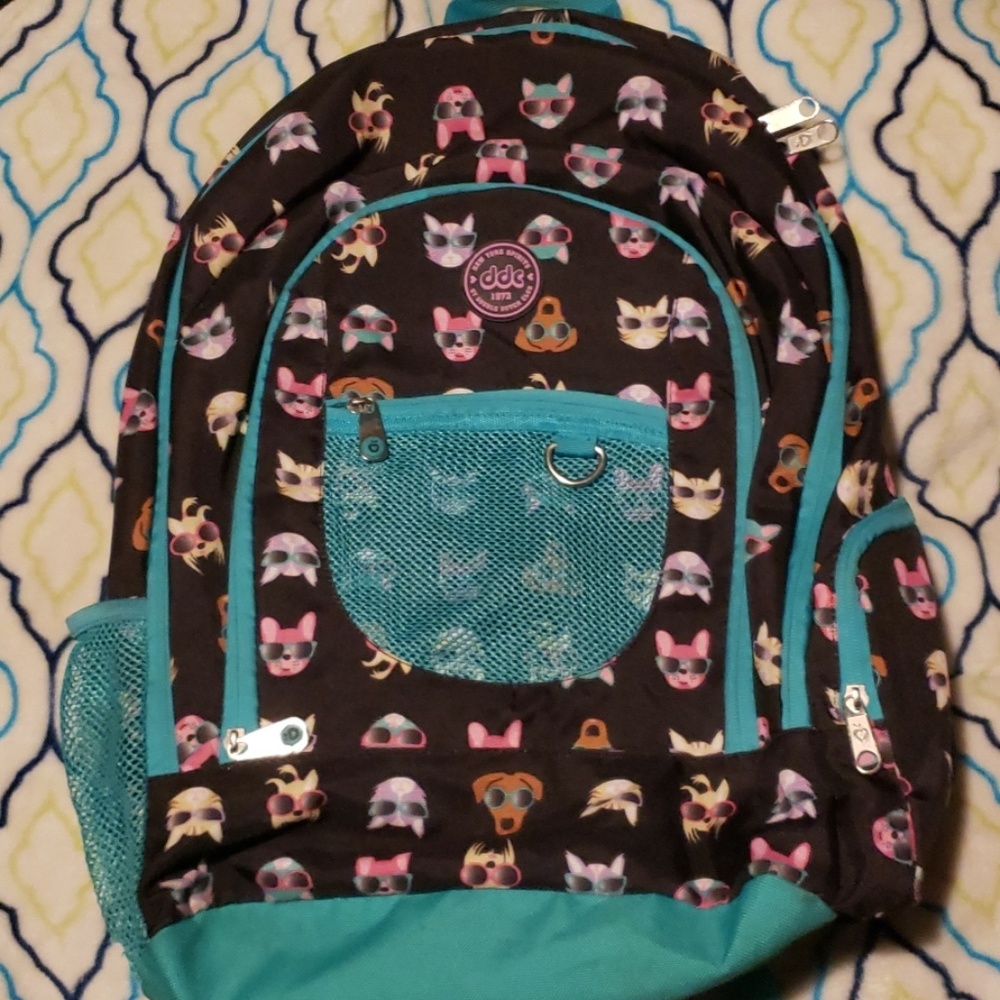 Double dutch black and blue backpack